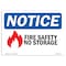 Signmission OSHA Sign, Fire Safety No Storage With Symbol, 10in X 7in Rigid Plastic, 7" W, 10" L, Landscape OS-NS-P-710-L-12655 - alternate 1
